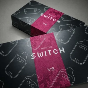 Boutiq Switch V6 disposable vape featuring a 3-chamber strain switching system and 2 grams of Liquid Live Diamonds extract